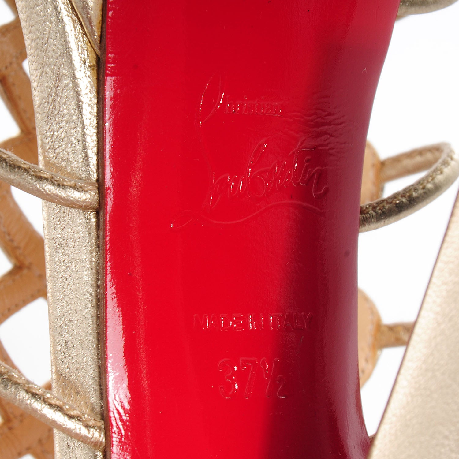 Christian Louboutin Metallic Leather Salsbourg 120 Sandals 37.5 Gold 6 of 7