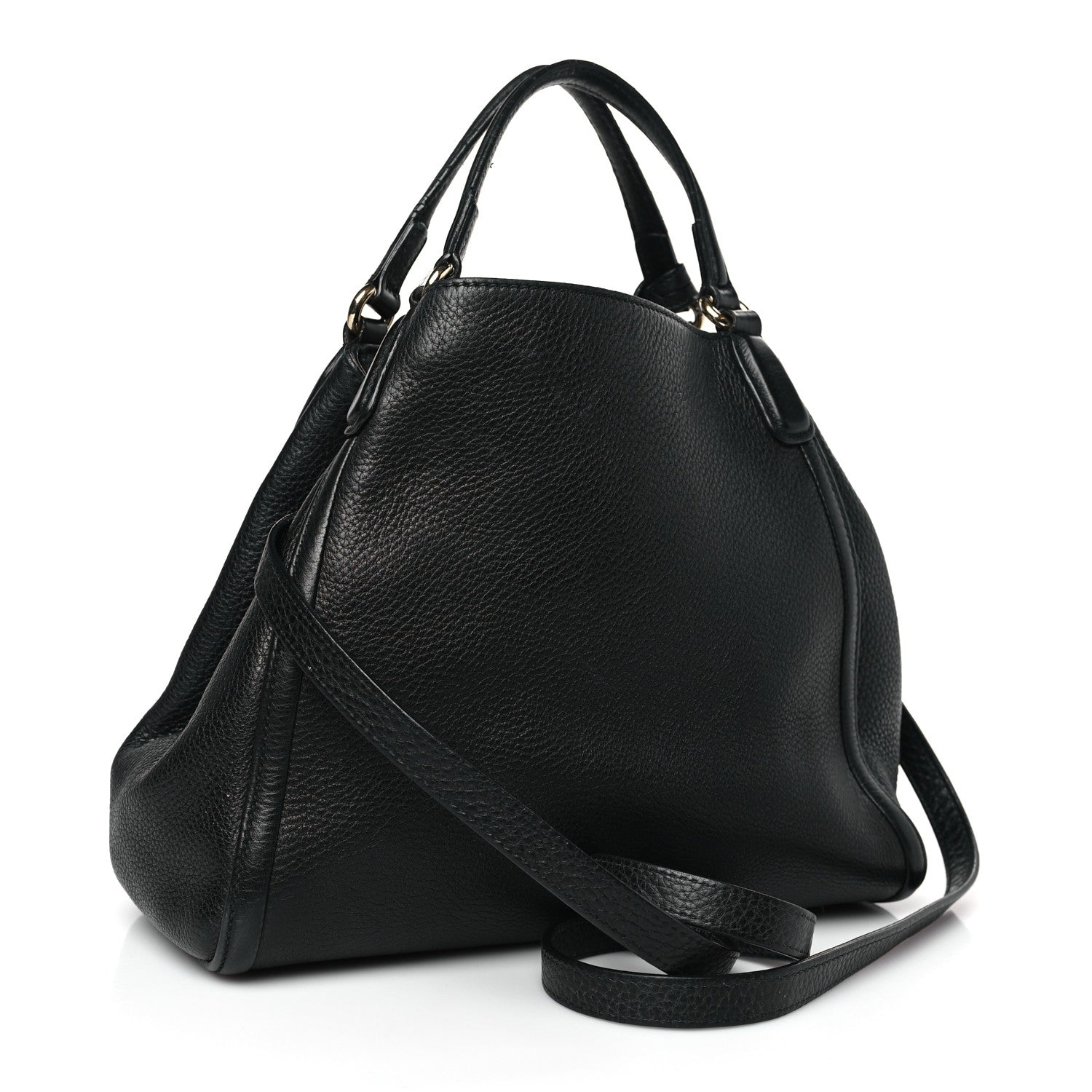 Gucci Pebbled Calfskin Small Soho Shoulder Bag Black 3 of 13