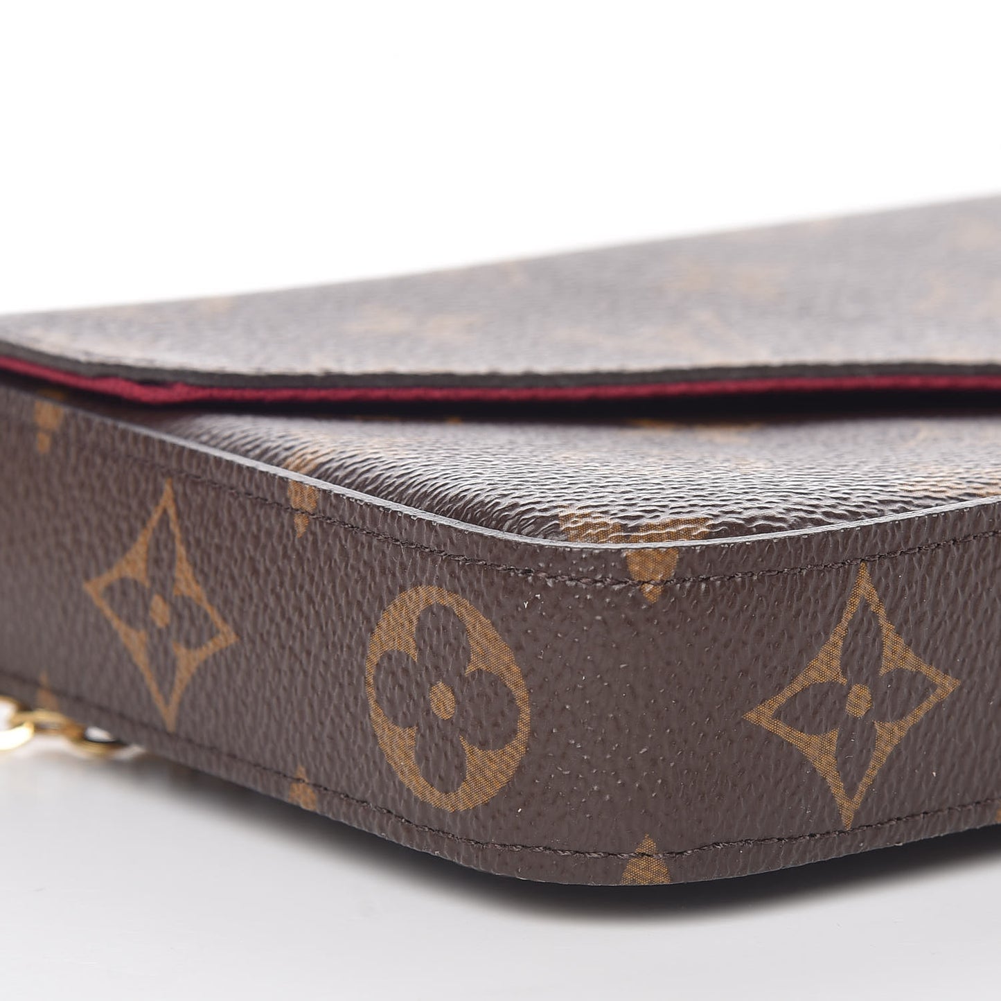 Monogram Pochette Felicie Chain Wallet Fuchsia