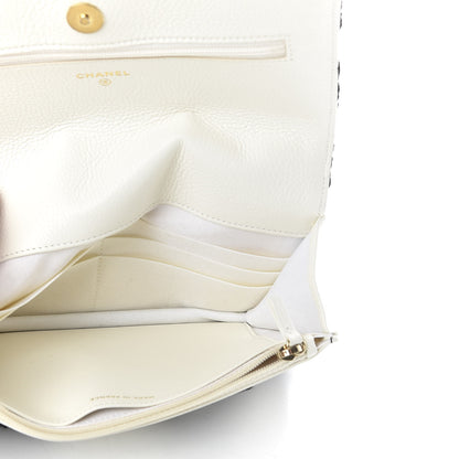 Chanel Calfskin Crochet 19 Wallet On Chain WOC White Black 5 of 12