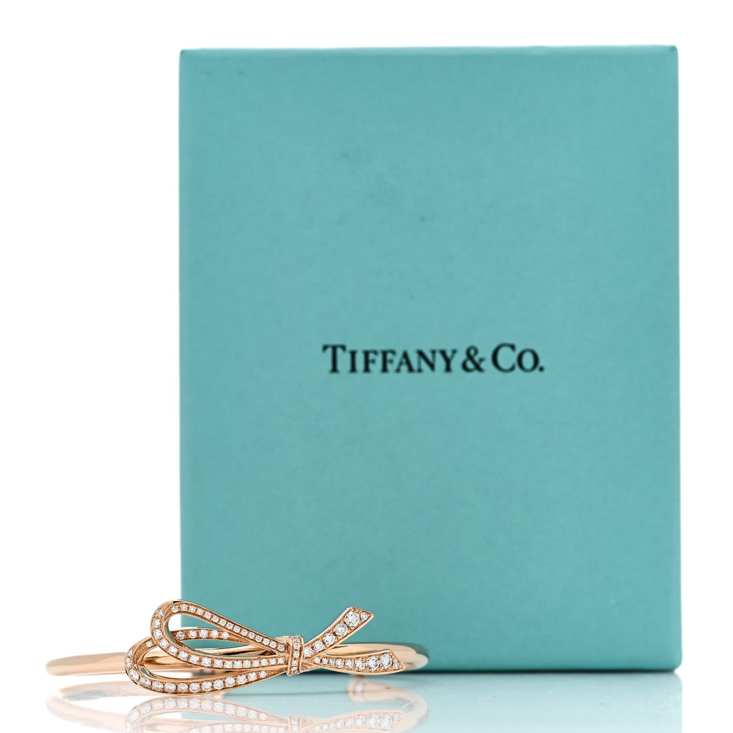 18K Rose Gold Diamond Medium Bow Cuff Bracelet