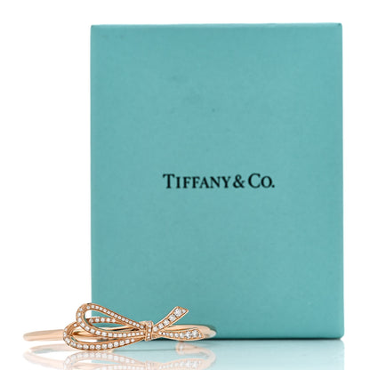 Tiffany 18K Rose Gold Diamond Medium Bow Cuff Bracelet 4 of 4