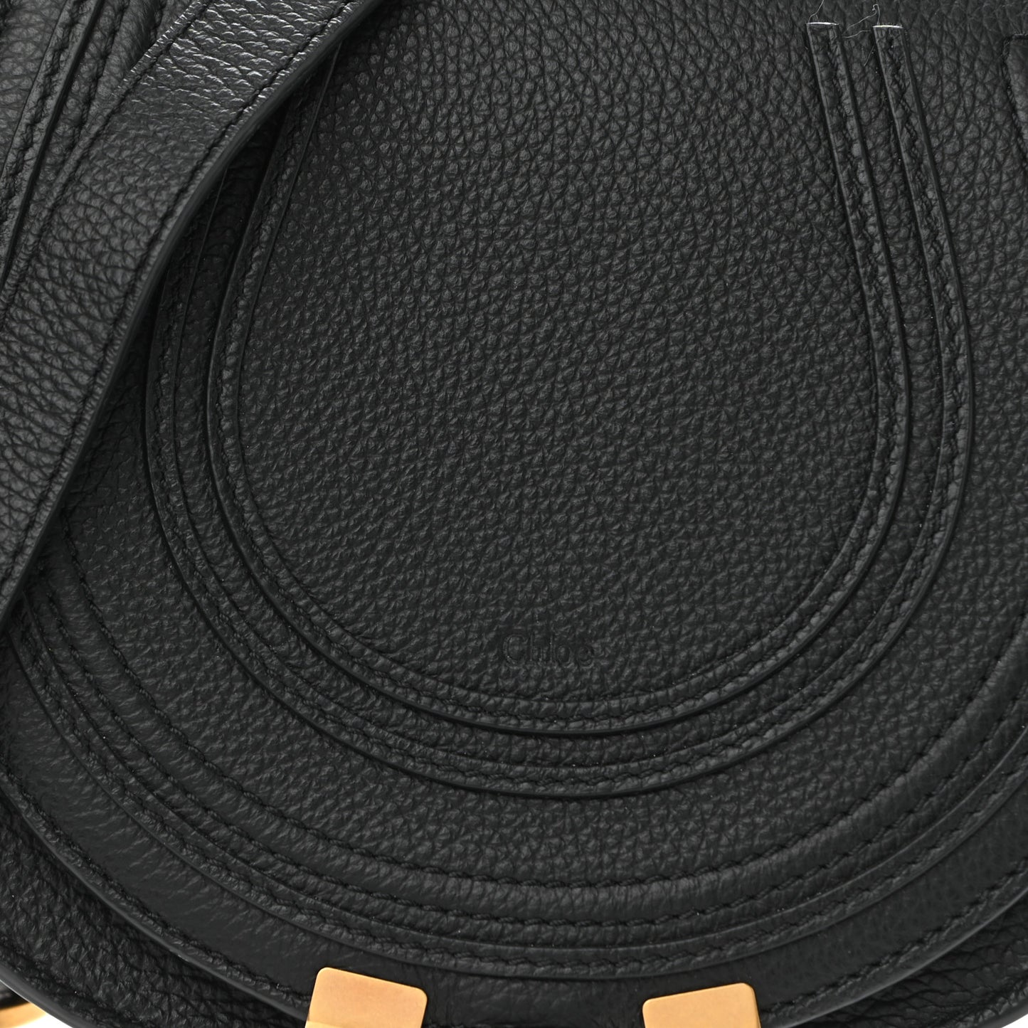 Calfskin Mini Marcie Round Crossbody Bag Black
