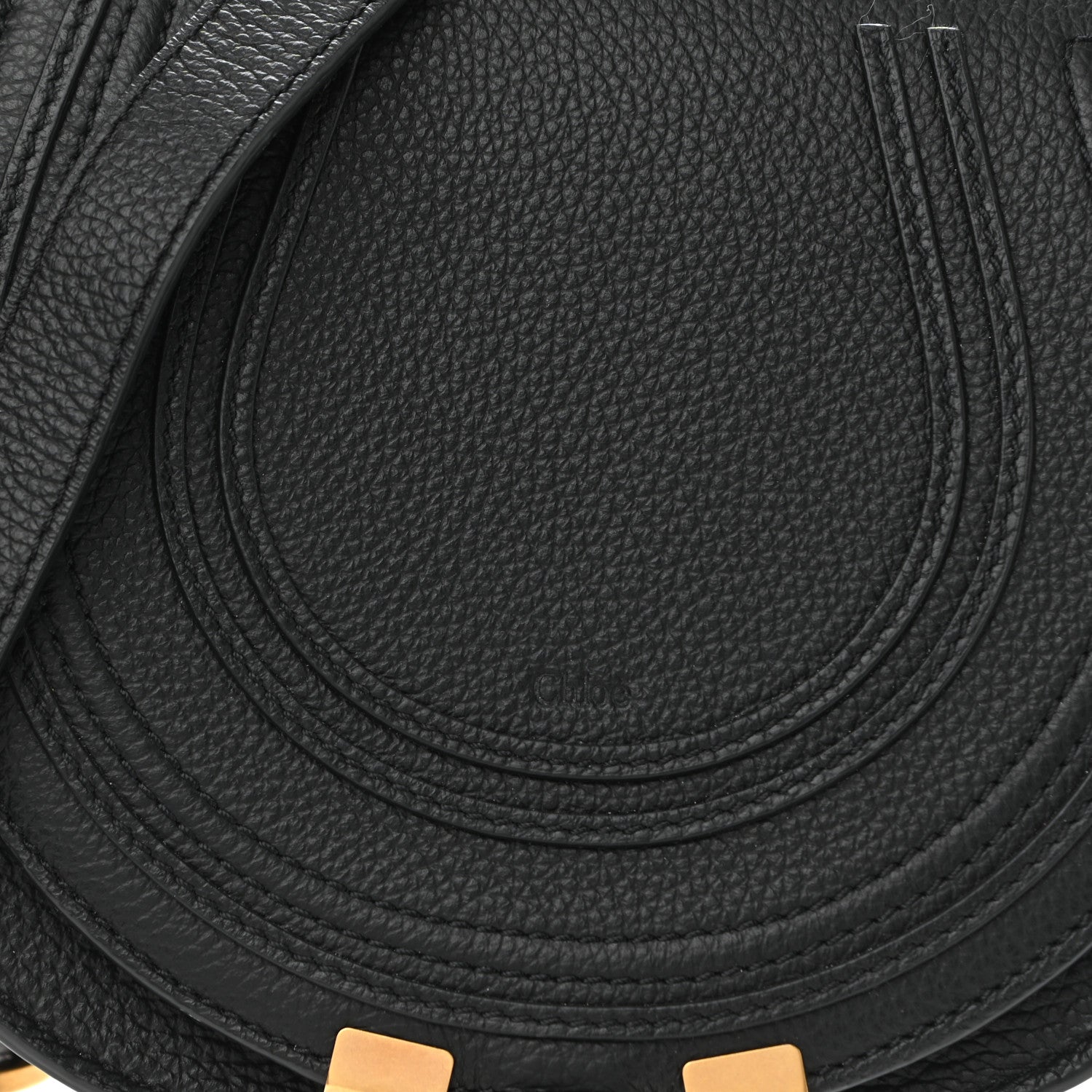 Chloe Calfskin Mini Marcie Round Crossbody Bag Black 9 of 11