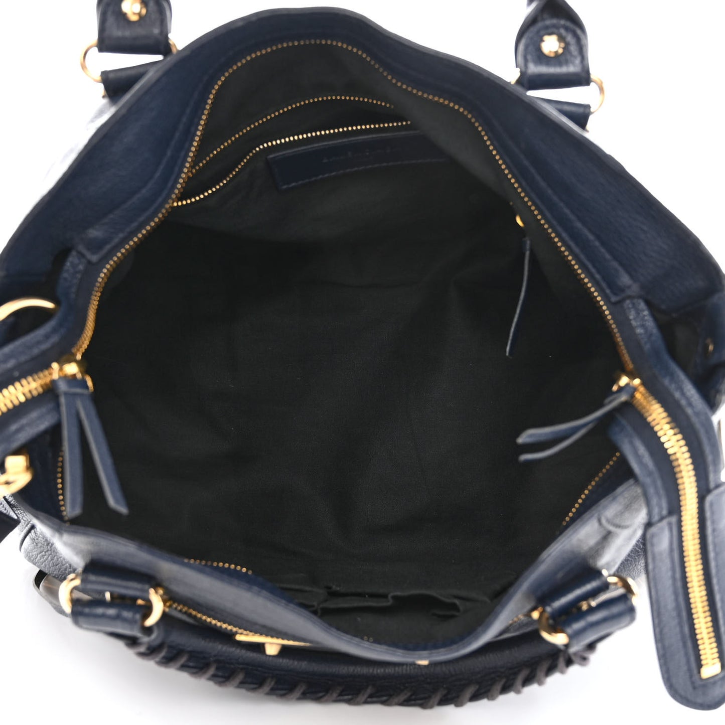 Chevre Gold Metallic Edge Hardware Velo Bleu Nuit Dark Sea