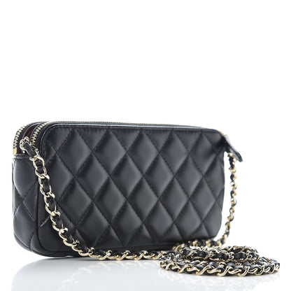 Chanel Lambskin Quilted Small Clutch With Chain Black 3 of 11