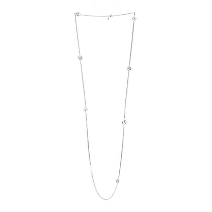 David Yurman Sterling Silver Logo Station Necklace 46" 3 of 4