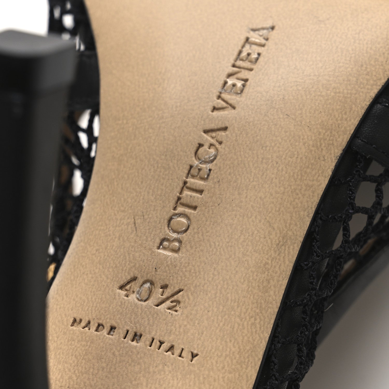 Bottega Veneta Mesh Calfskin Stretch Chain Strap 90mm Pumps 40.5 Black 8 of 10