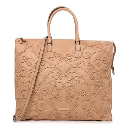 Valentino Garavani Nappa Intricate Soutache Tote Camel 1 of 7