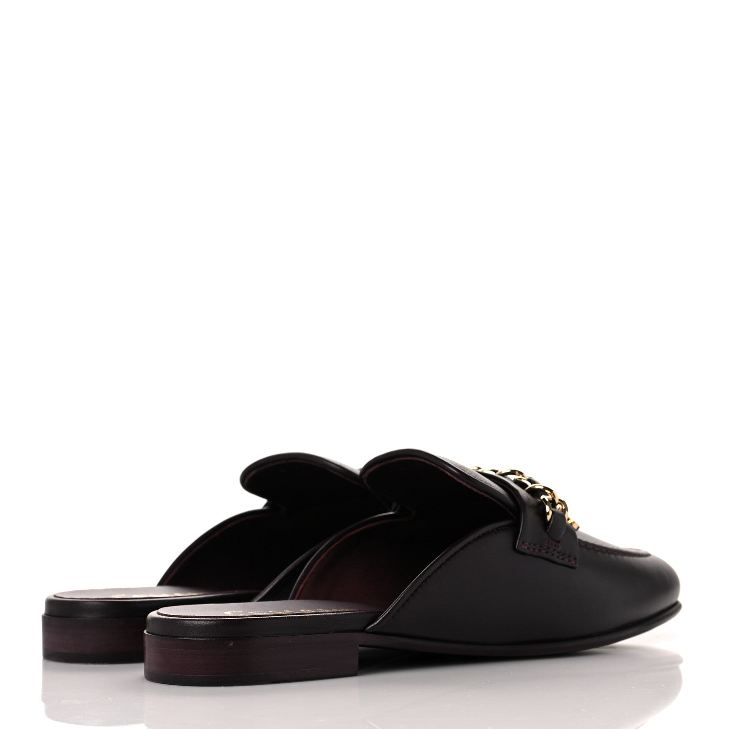 Chanel Lambskin Chain CC Mules 37 Bordeaux 4 of 9