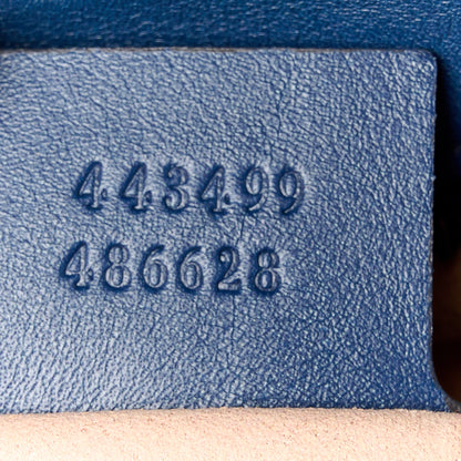 Gucci Calfskin Matelasse GucciGhost Medium GG Marmont Chain Shoulder Bag Blue Agata Hibiscus Red 8 of 13