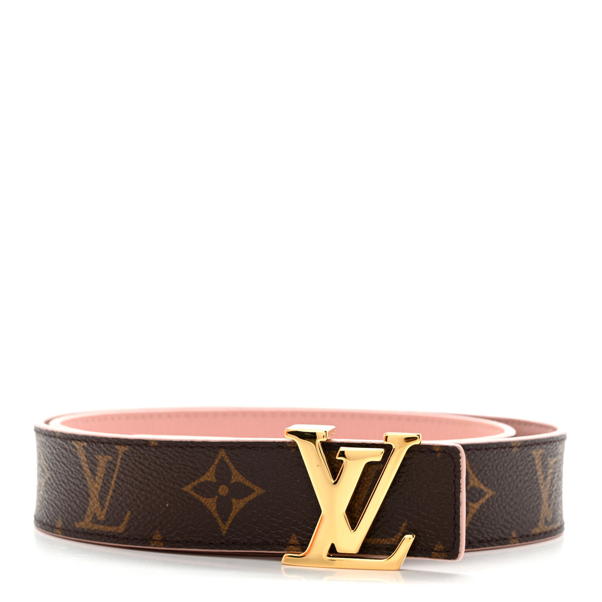 Louis Vuitton Calfskin Monogram 30mm LV Initiales Reversible Belt 80 32 Rose Ballerine 1 of 12