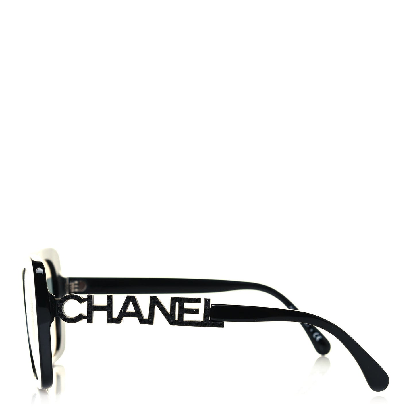 Acetate Strass Square Sunglasses 5422-B Black