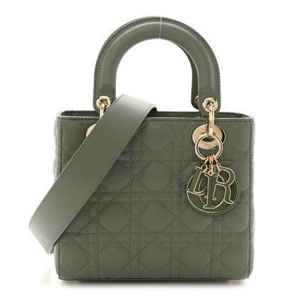 Christian Dior Lambskin Cannage Small My ABCDior Lady Dior Peyote Green 1 of 12