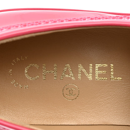 Chanel Patent Calfskin Logo Loafers 39.5 Pink 8 of 9