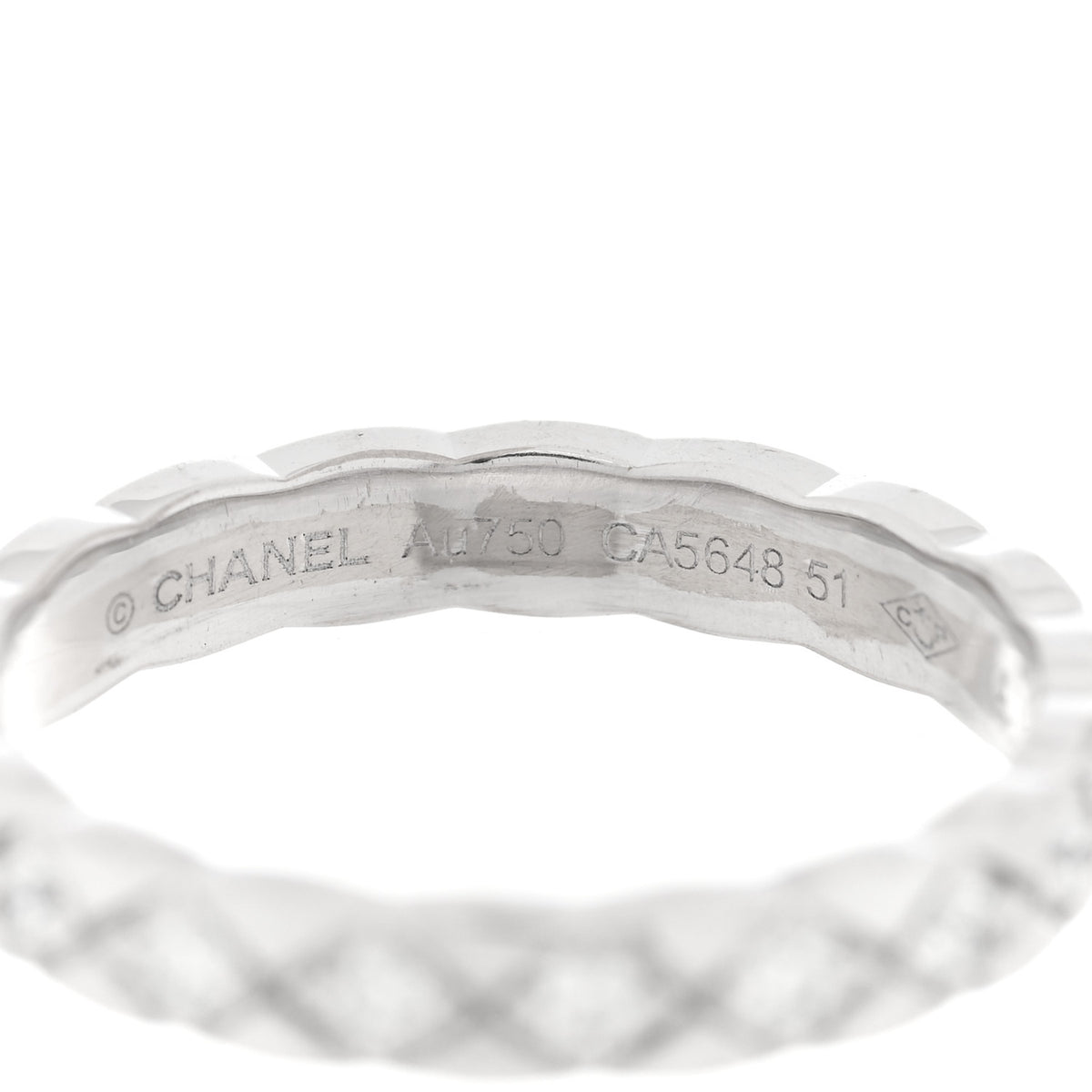 18K White Gold Diamond Mini Coco Crush Ring 51 5.75