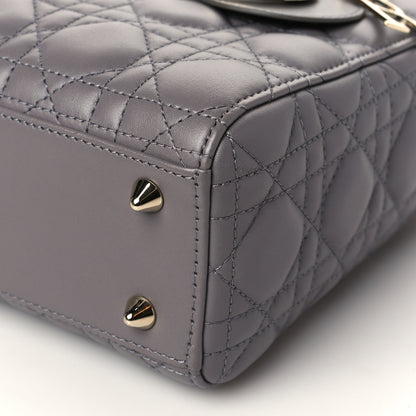 Christian Dior Lambskin Cannage Small My ABCDior Lady Dior Grey 9 of 9