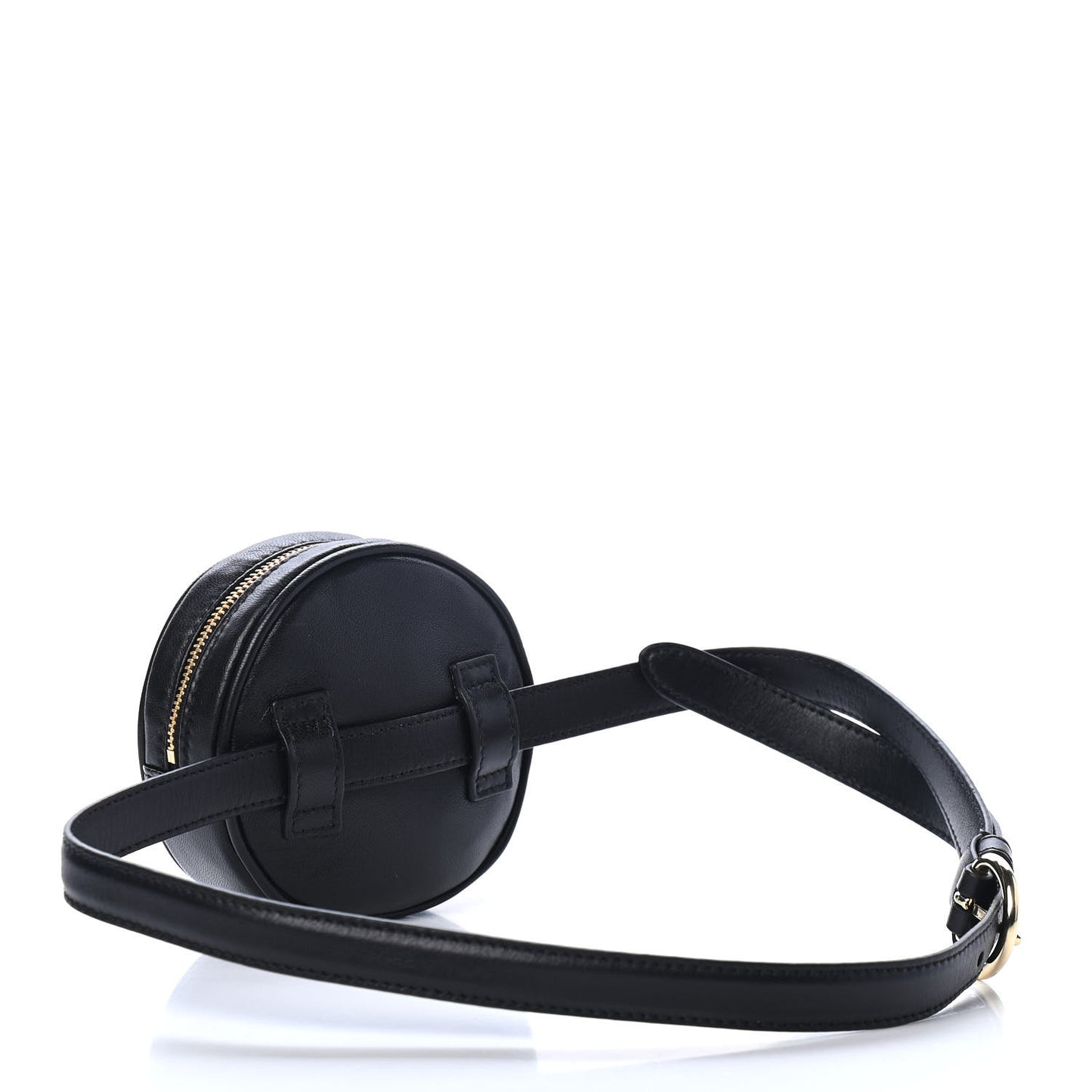 Nappa Matelasse Mini Round Belt Bag Black