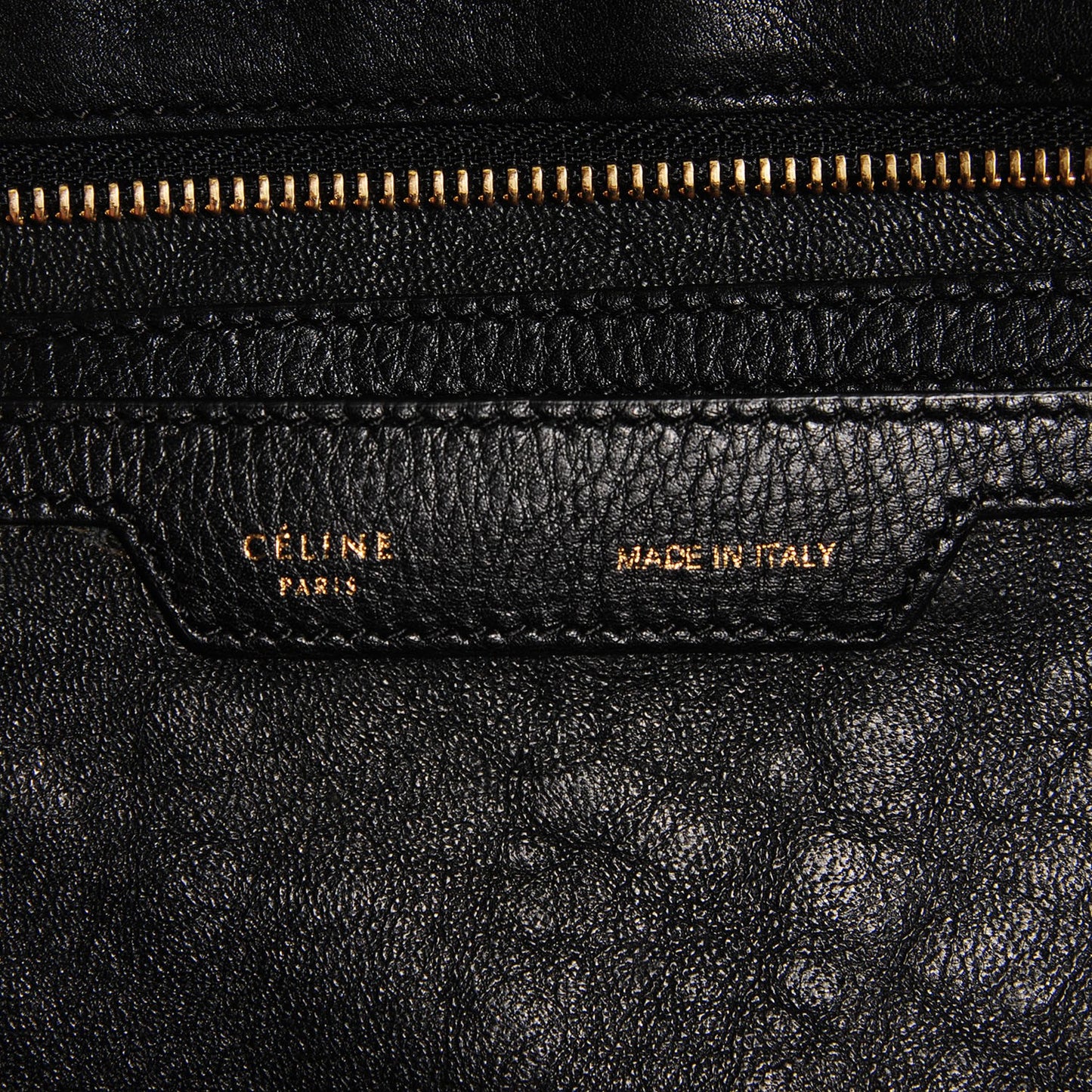 Calfskin Curly Lamb Medium Trapeze Black