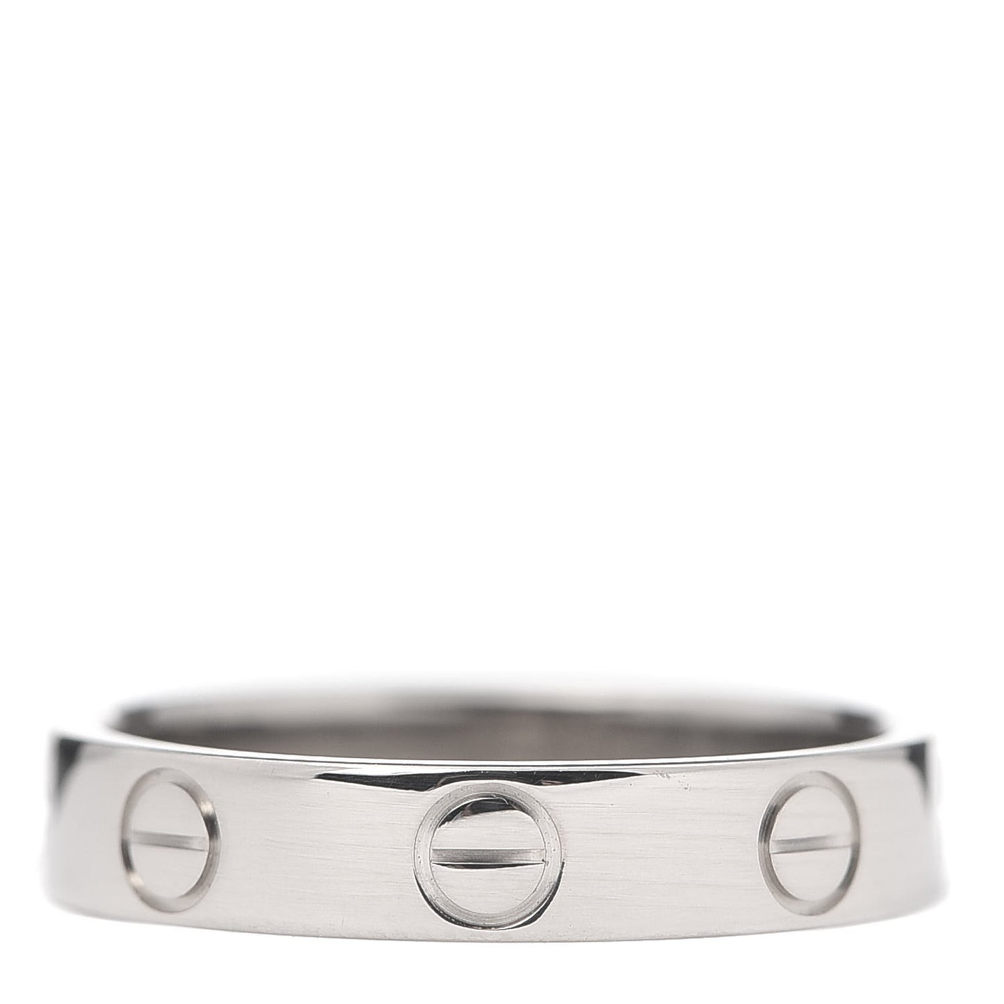 18K White Gold 3.5mm LOVE Wedding Band Ring 49 4.75