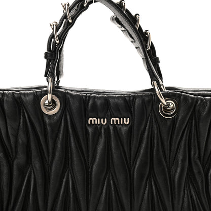 Miu Miu Nappa Matelasse Tote Black 6 of 11