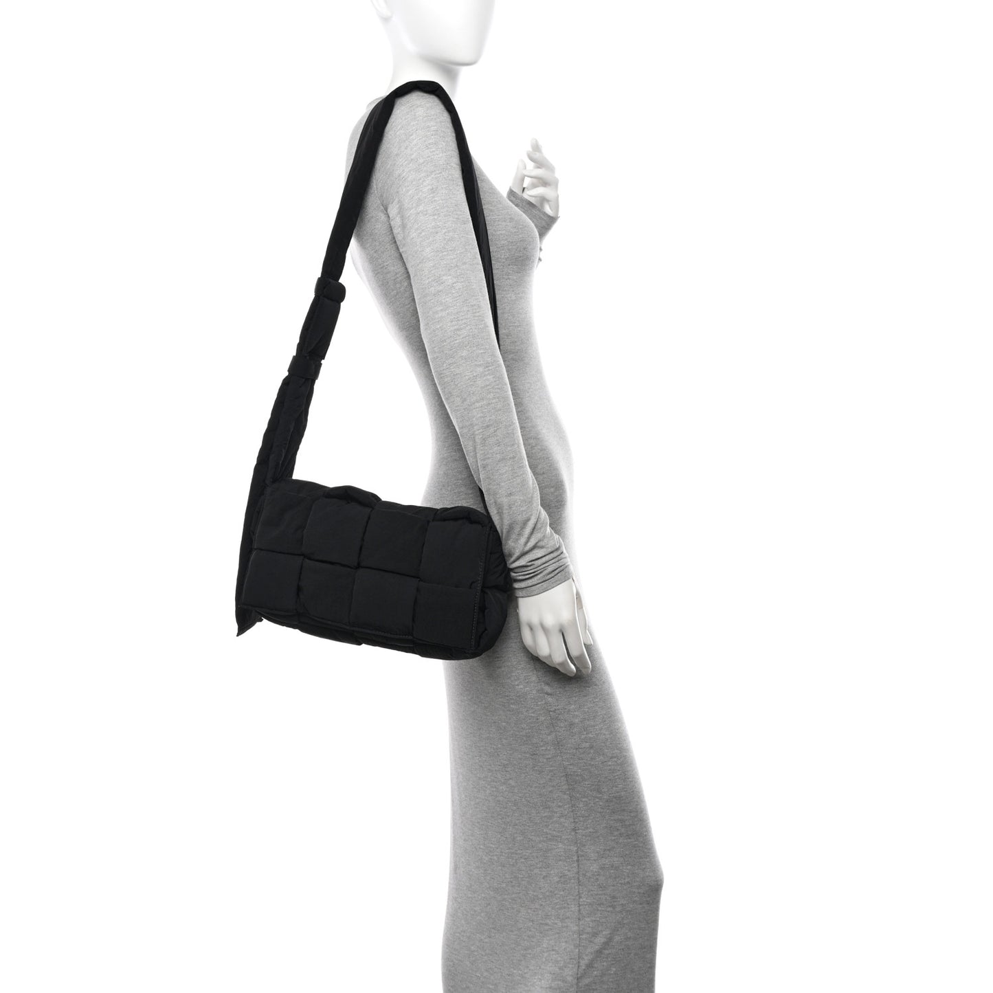 Nylon Intrecciato Padded Tech Cassette Bag Black