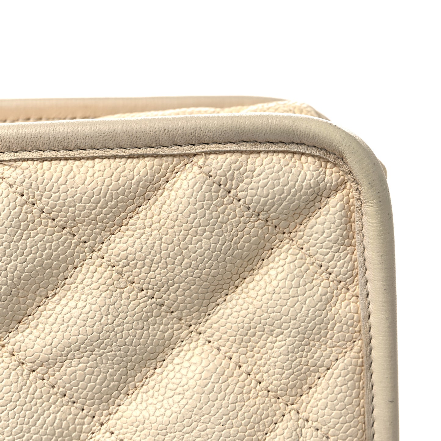 Caviar Quilted Medium French Riviera Flap White
