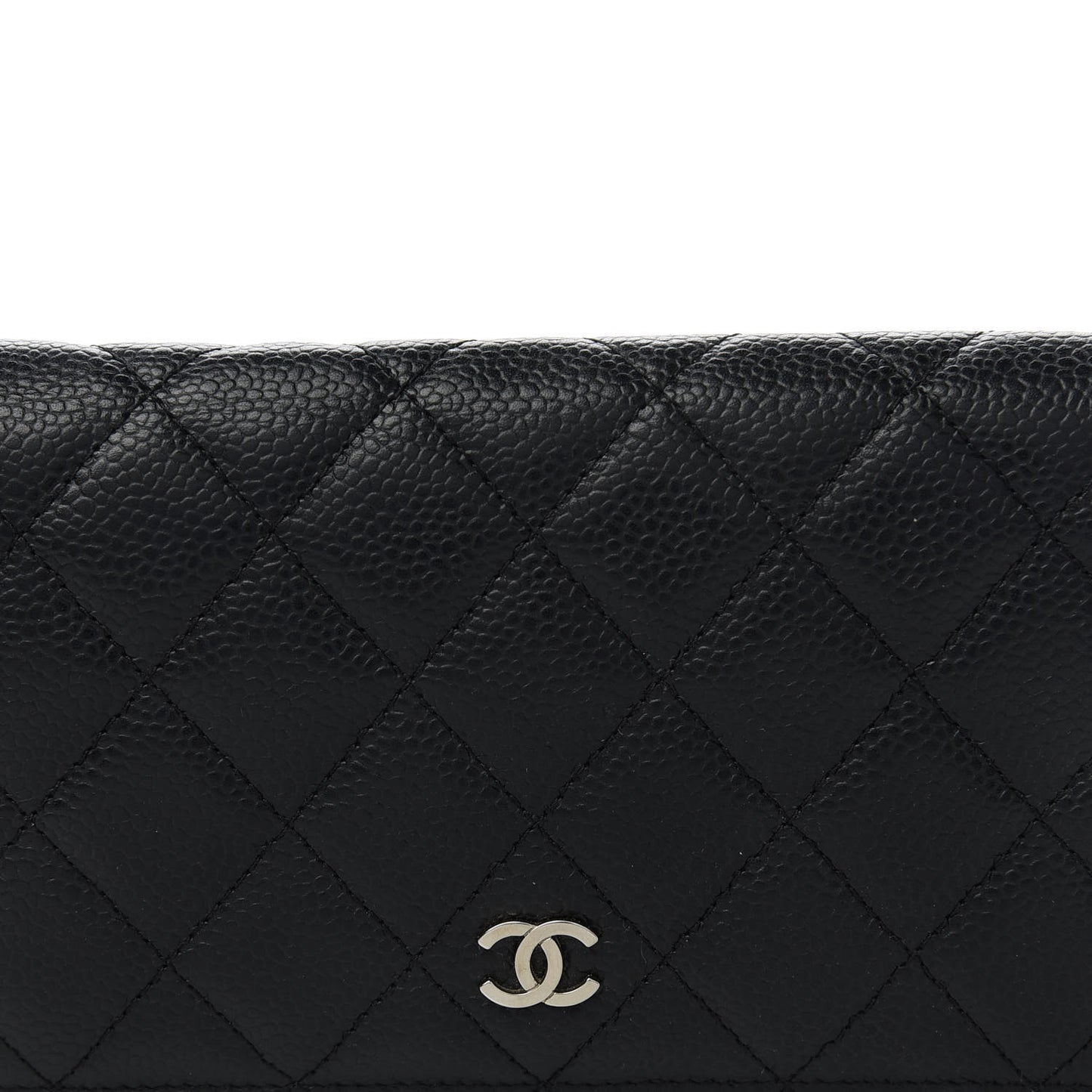 Caviar Quilted Yen Wallet Black