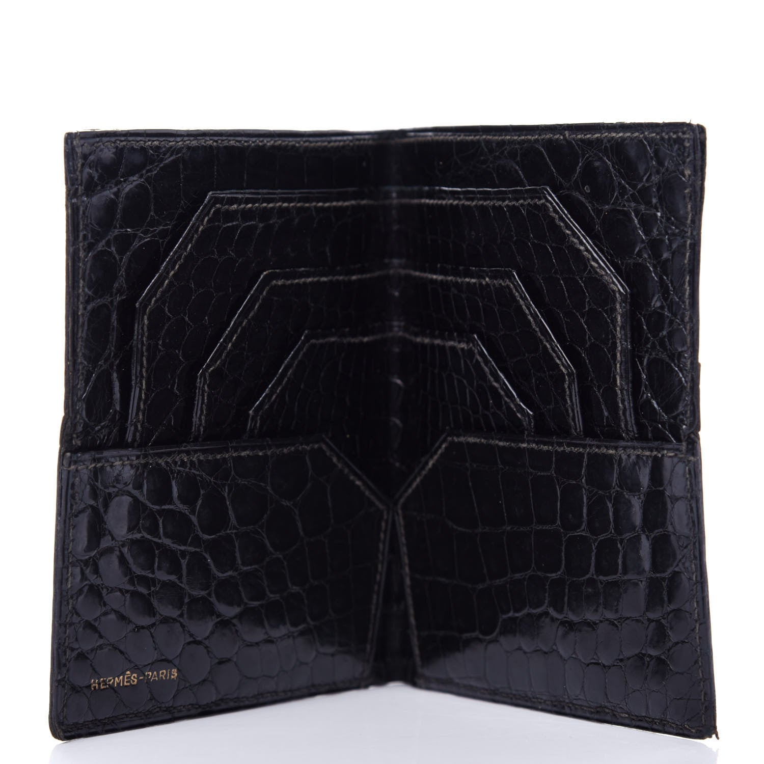 Hermes Shiny Alligator Wallet Black 5 of 9
