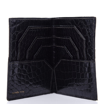 Hermes Shiny Alligator Wallet Black 5 of 9