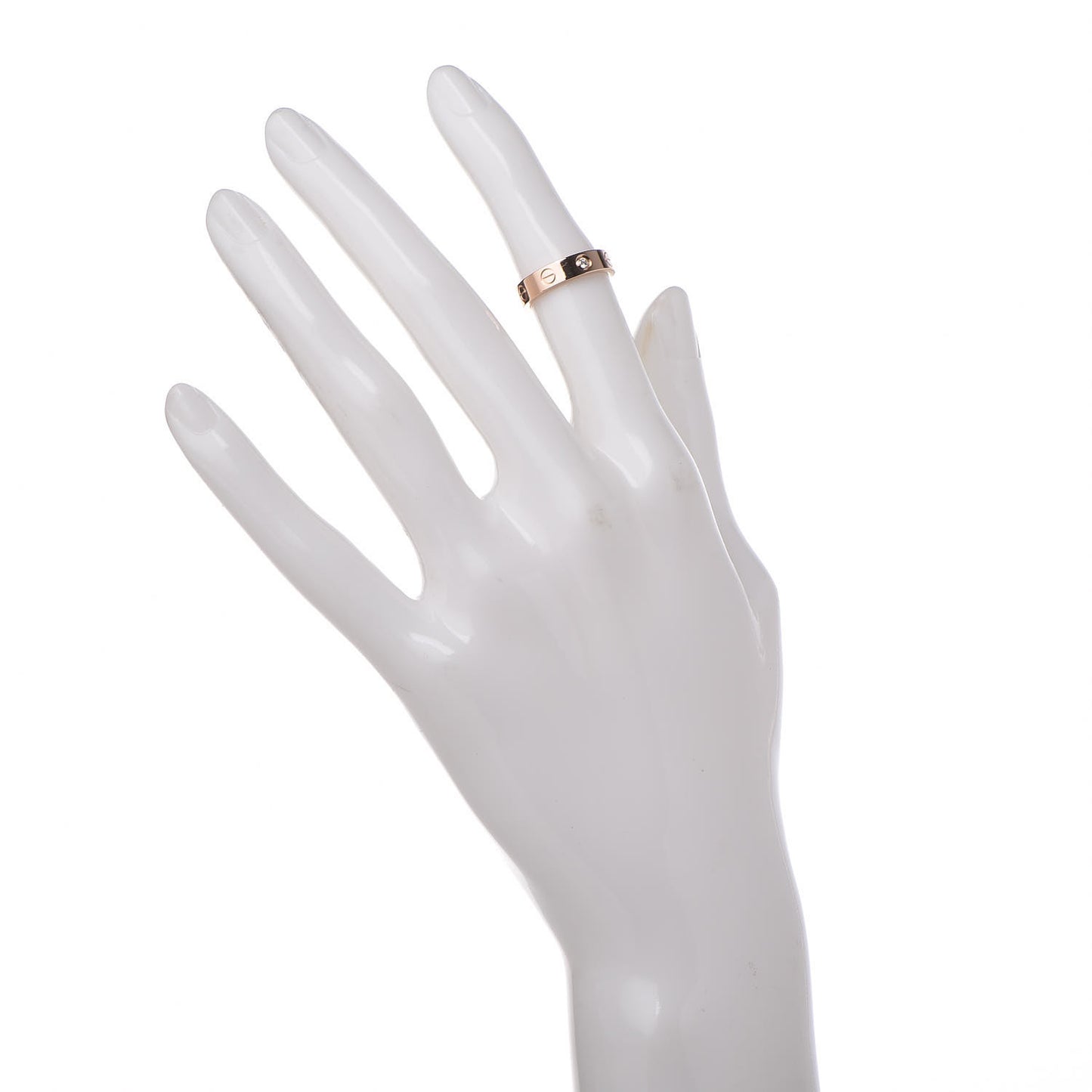 18K Pink Gold Diamond 4mm LOVE Wedding Band Ring 47 4