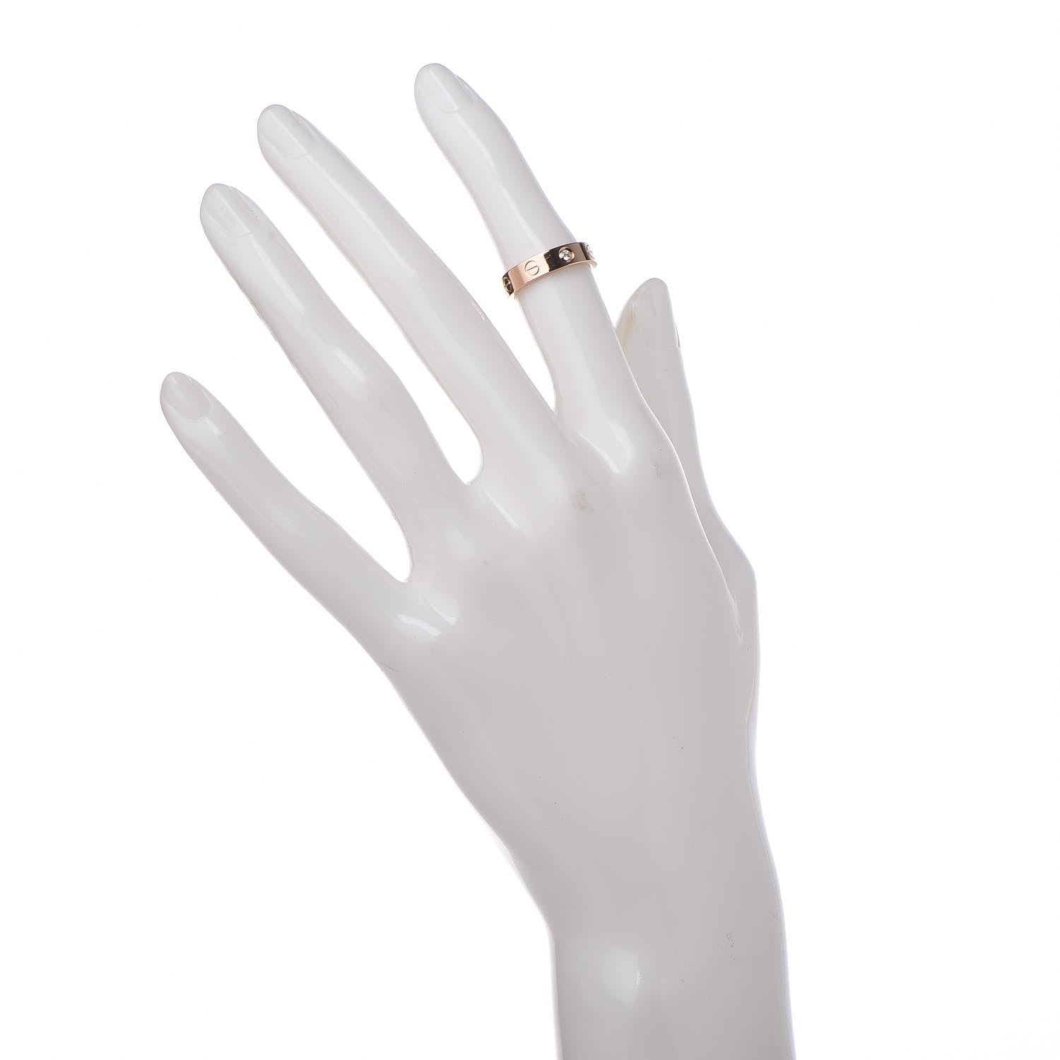 Cartier 18K Pink Gold Diamond 4mm LOVE Wedding Band Ring 47 4 2 of 7
