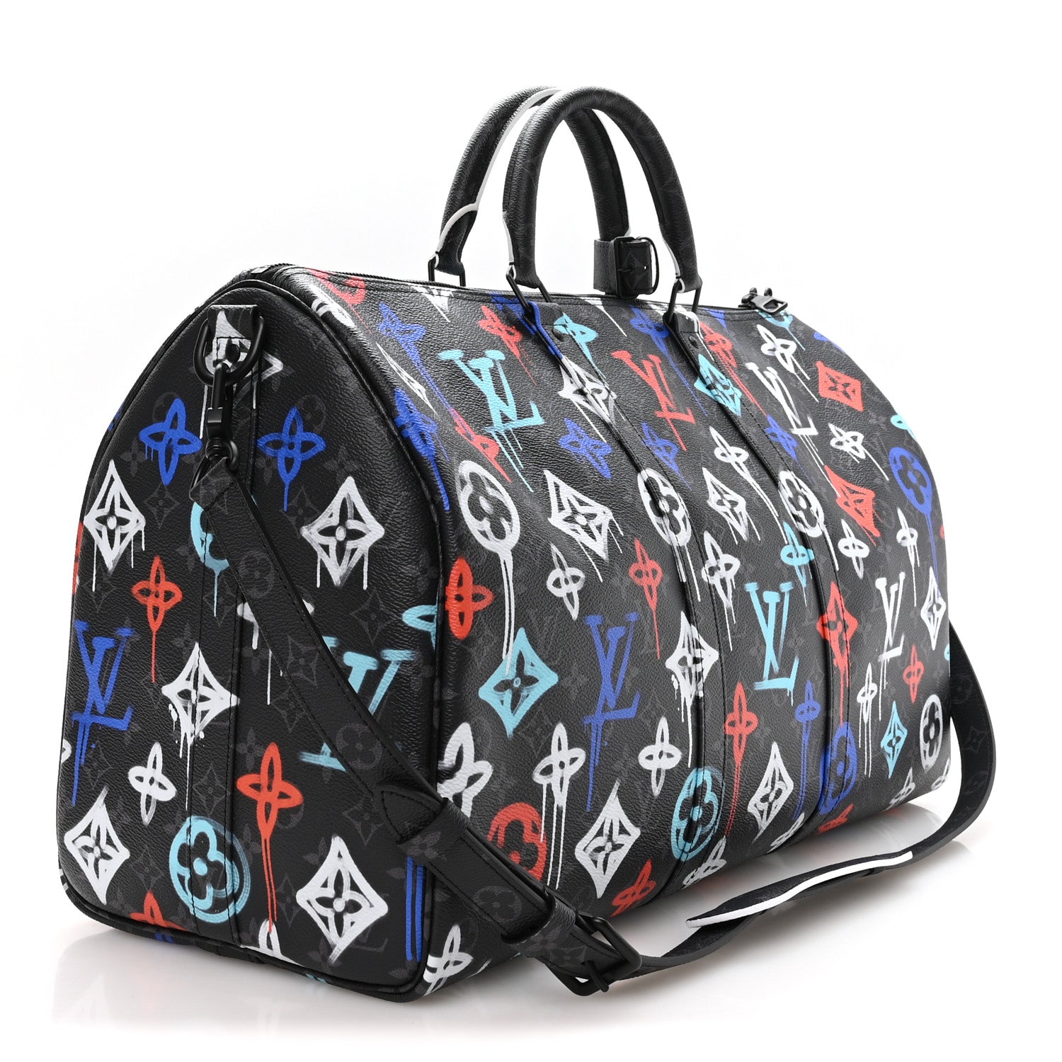 Louis Vuitton Monogram Eclipse LV Graffiti Keepall Bandouliere 50 Multicolor 2 of 8