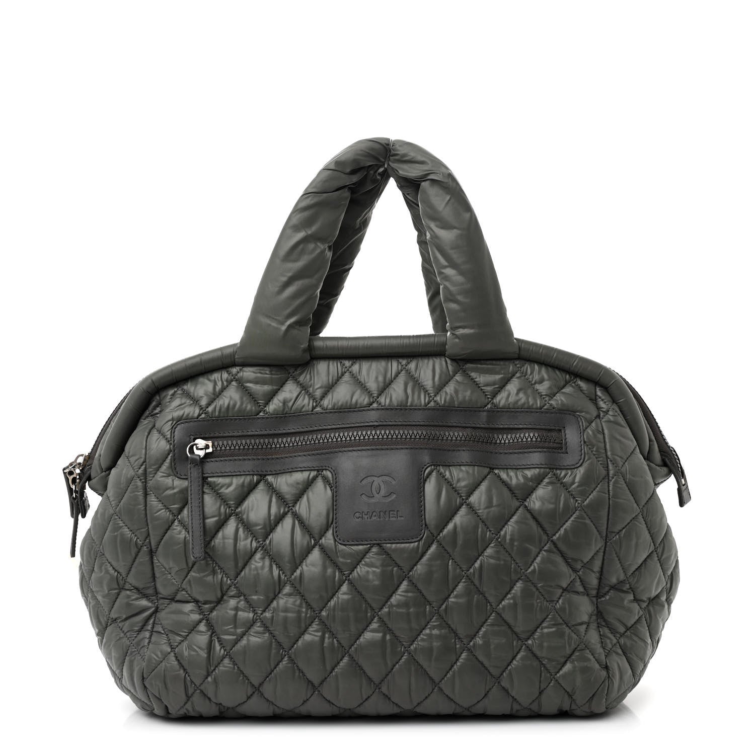 CHANEL ココヌワール Chanel Nylon Quilted Coco Cocoon Bowler Grey 1613643