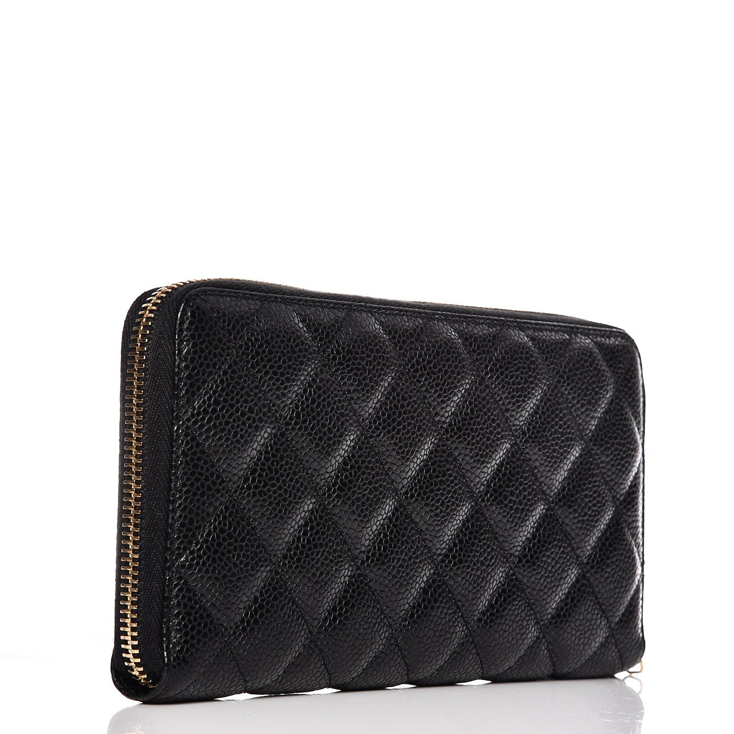 Chanel Caviar Quilted Large Gusset Zip Around Wallet Black 3 of 8