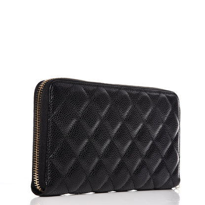 Chanel Caviar Quilted Large Gusset Zip Around Wallet Black 3 of 8
