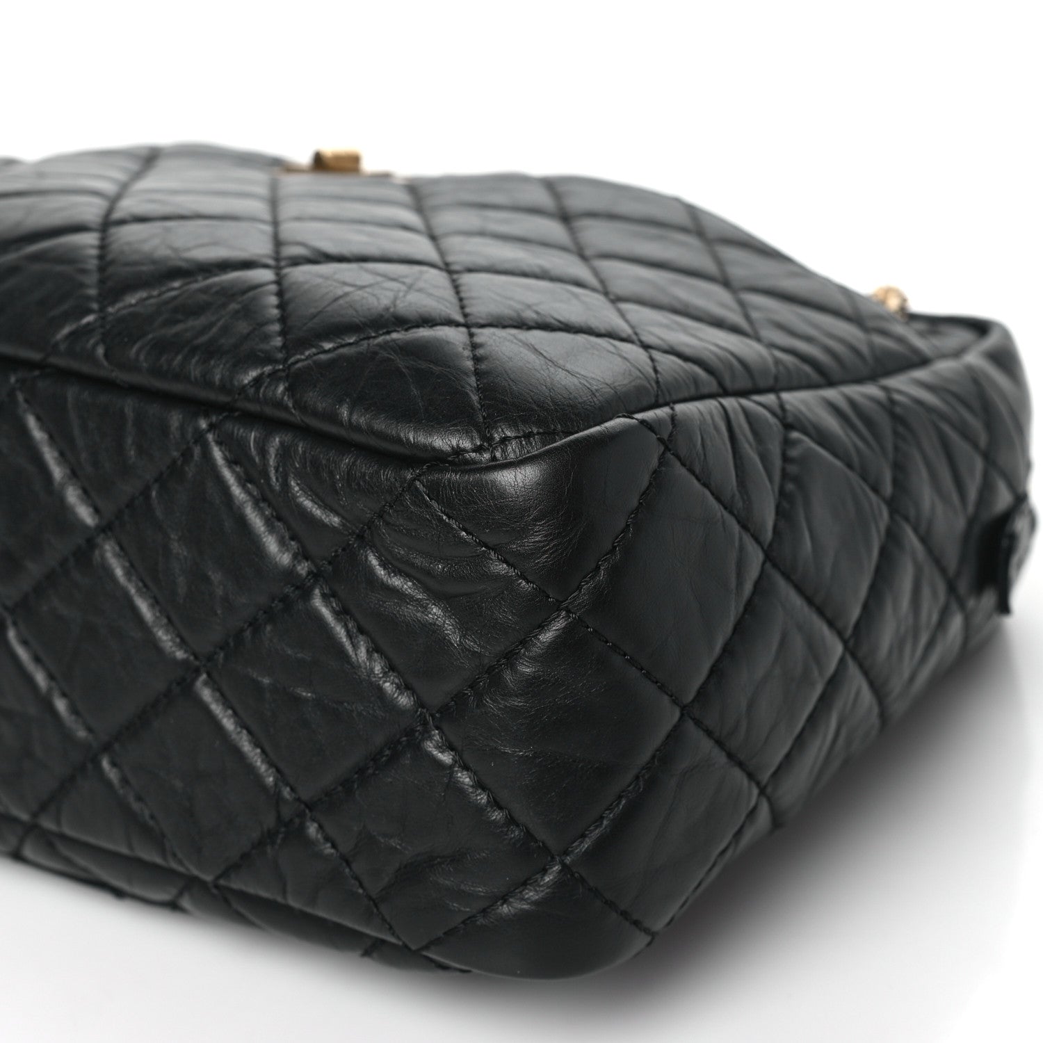 Chanel Aged Calfskin Quilted Large Reissue Camera Case Black 10 of 10