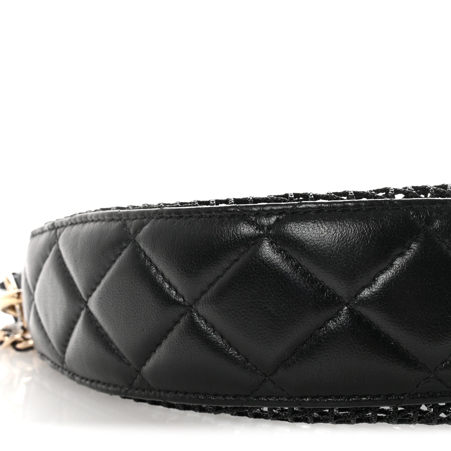Chanel Mesh Shiny Lambskin Chain Hobo Black 10 of 11