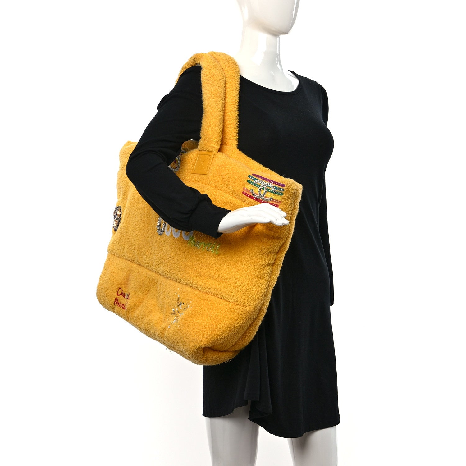 with★coco Chanel X Pharrell Williams Terry Coco Cocoon Tote Yellow