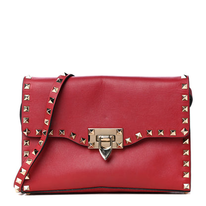 Valentino Garavani Vitello Medium Rockstud Flip Lock Crossbody Bag Rosso Valentino 1 of 5