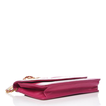 Chanel Caviar Timeless CC Wallet On Chain WOC Dark Pink 4 of 16