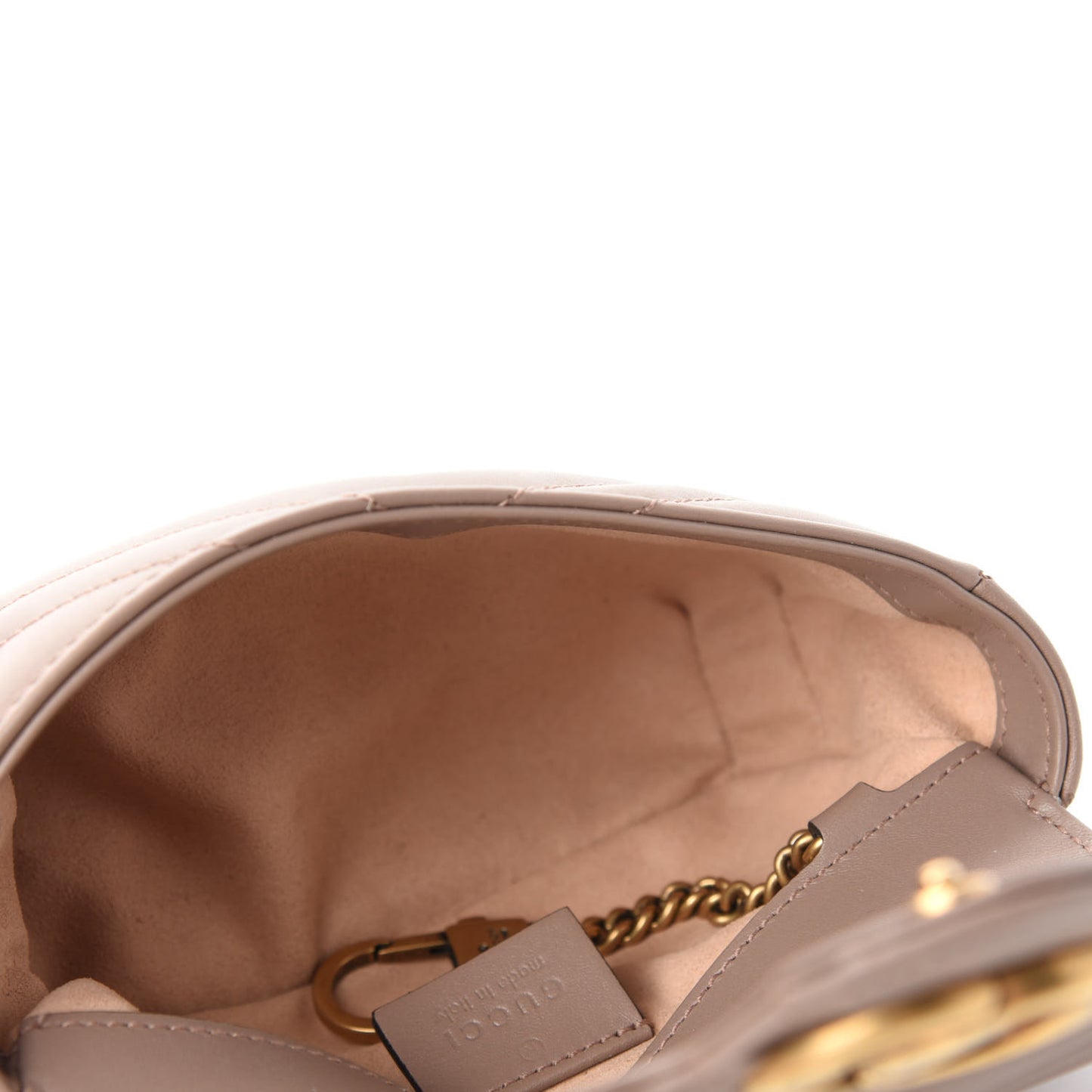 Calfskin Matelasse Super Mini GG Marmont Shoulder Bag Porcelain Rose