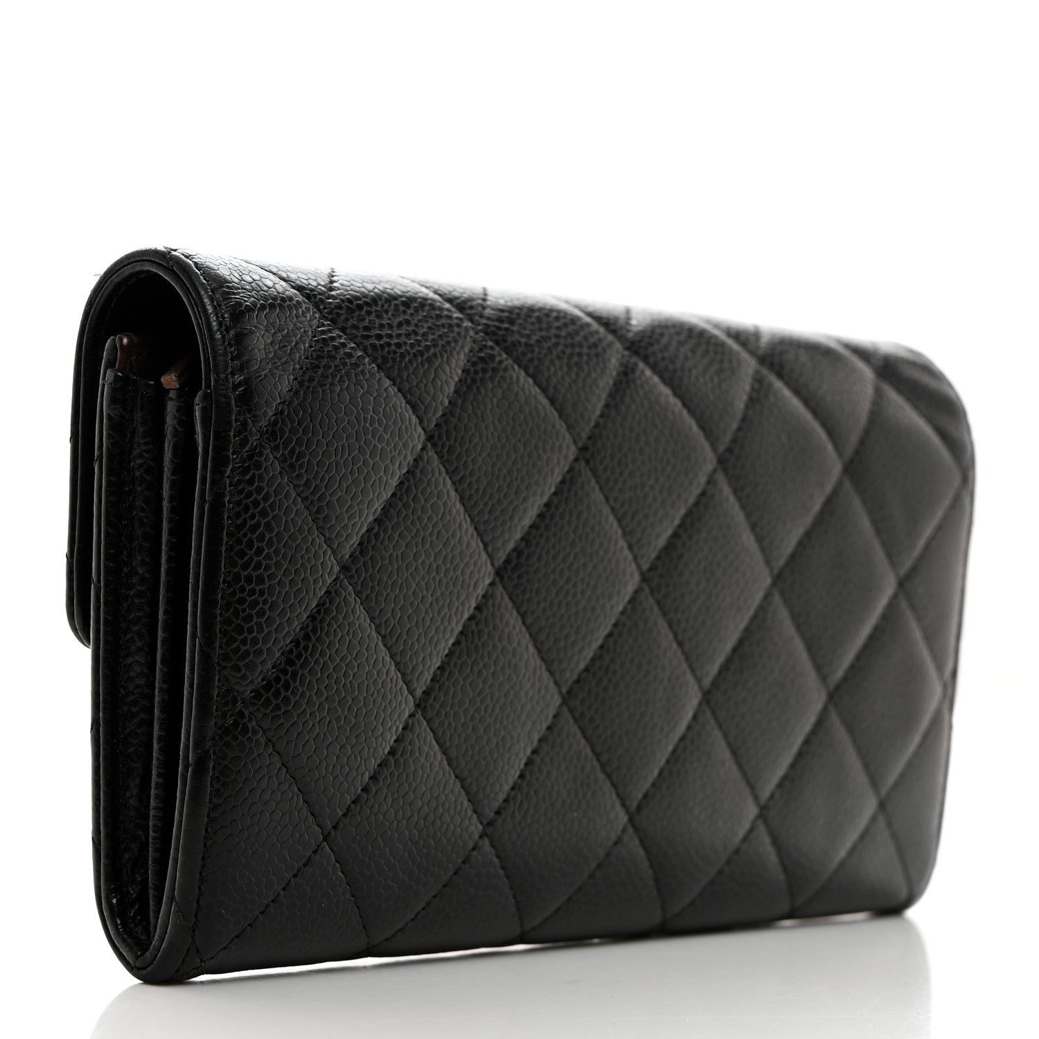 Chanel Caviar Quilted Long Flap Wallet Black 3 of 9