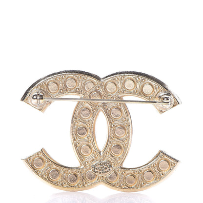 Chanel Pearl Crystal CC Brooch Gold 3 of 5