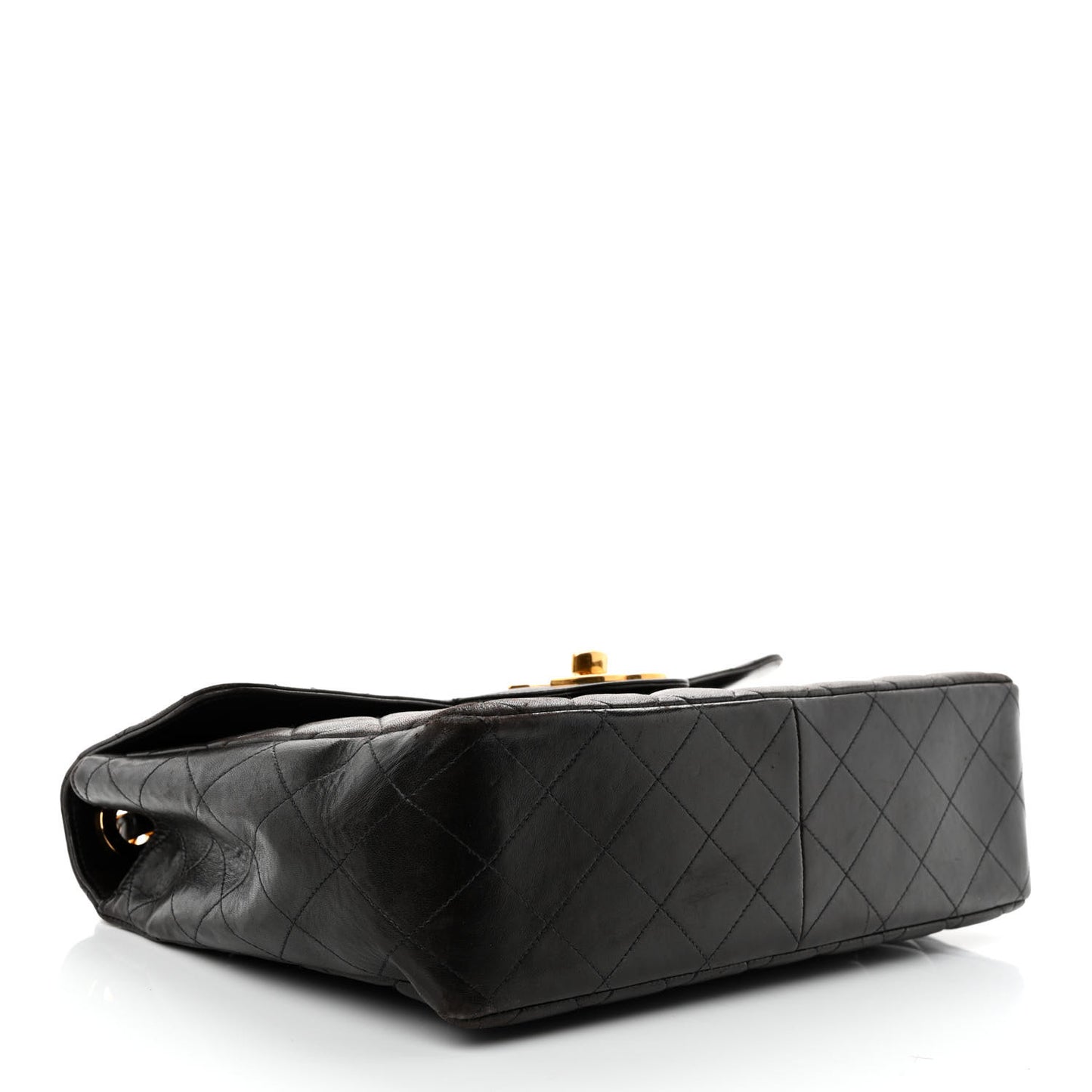 Lambskin Quilted XL Jumbo Single Flap Black