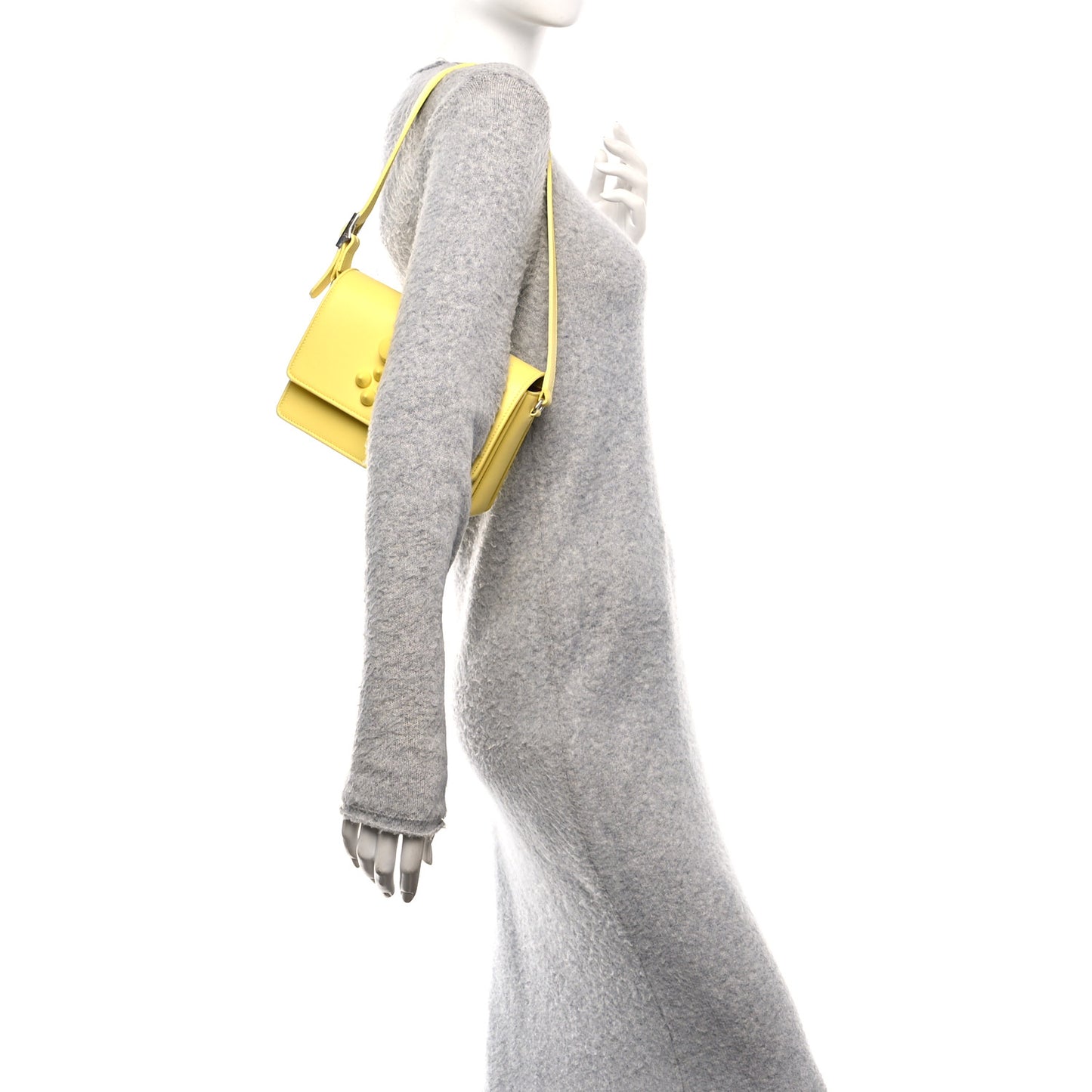 Calfskin Studded Carasky Crossbody Bag Yellow