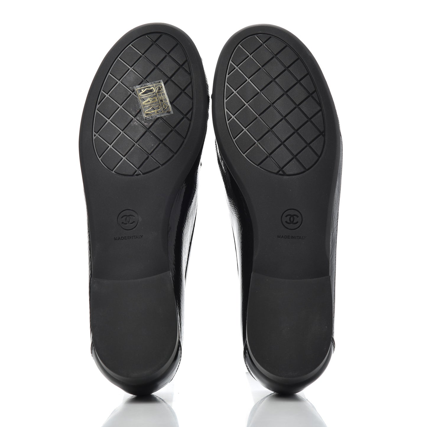 Crackled Patent Calfskin CC Mocassin Loafers 38 Black
