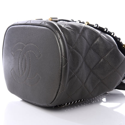 Chanel Lambskin Quilted Metallic Bubble Backpack Black 7 of 8