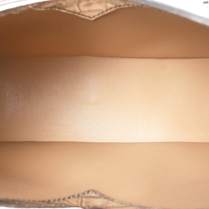 Givenchy Metallic Calfskin Croc Embossed Small Cut Out Shoulder Bag Silver 5 of 10