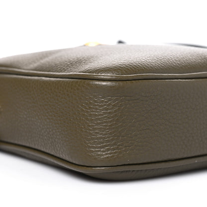 Versace Grained Calfskin Small Medusa Messenger Bag Khaki 9 of 11